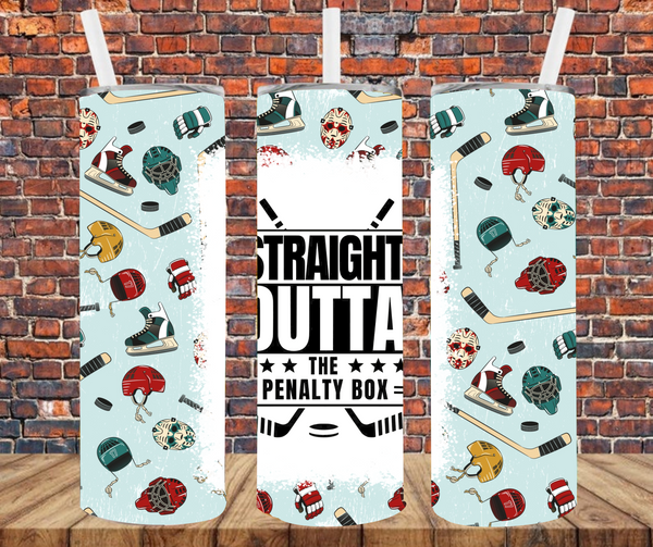 Hockey Straight Outta the Penalty Box - Tumbler Wrap - Sublimation Transfers