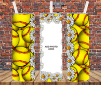 1 image Softball  - Add Your Own Photos - Sublimation Tumbler Wrap