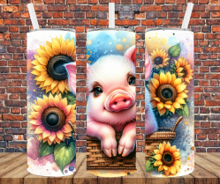Country Pig - Tumbler Wrap - Sublimation Transfers