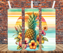 Pineapple Summertime - Tumbler Wrap - Sublimation Transfers