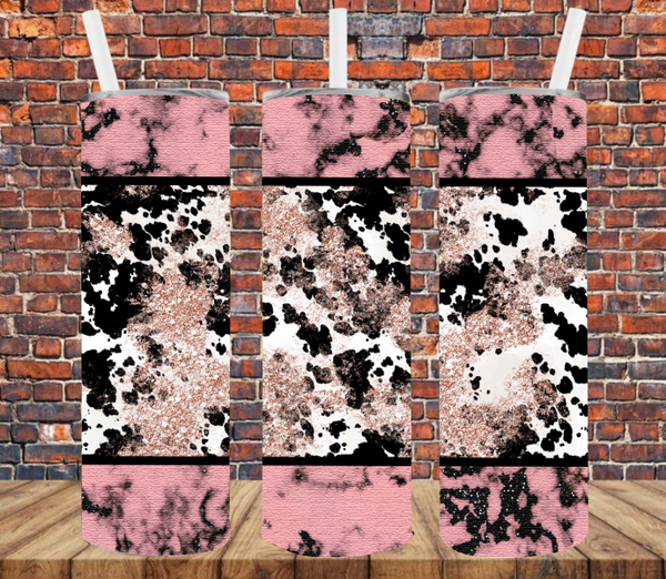 Cow Print Marbled - Tumbler Wrap Sublimation Transfers