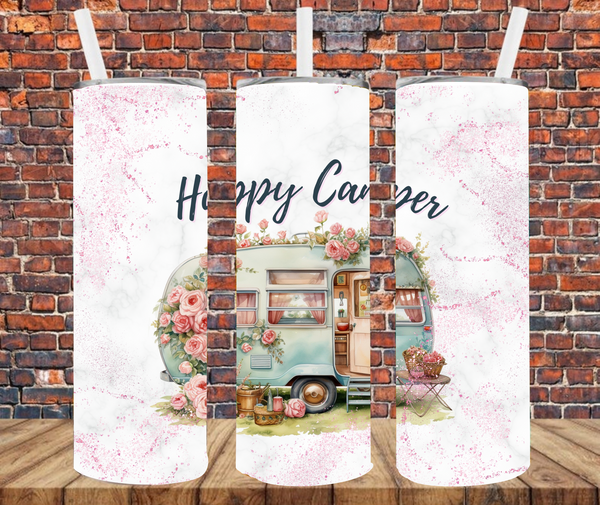 Happy Camper - Tumbler Wrap - Sublimation Transfers