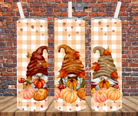 Fall Gnomes - Tumbler Wrap - Vinyl Transfers