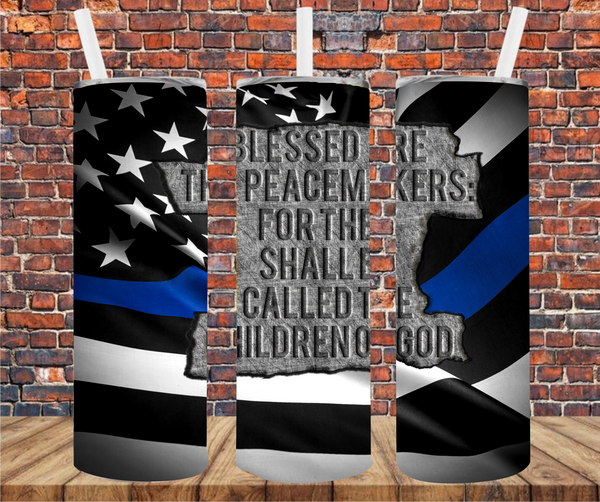 Police Officer - Tumbler Wrap Sublimation Transfers