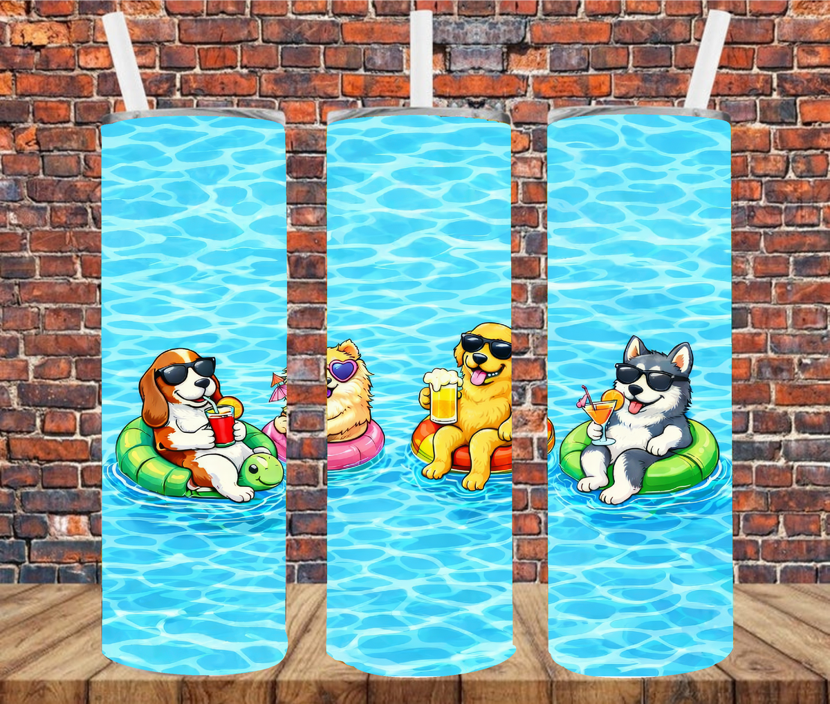 Pool Party Dogs - Vinyl Tumbler Wrap – Crafty Connections