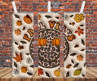 Fall Vibes Puff Effect - Tumbler Wrap - Vinyl Transfers