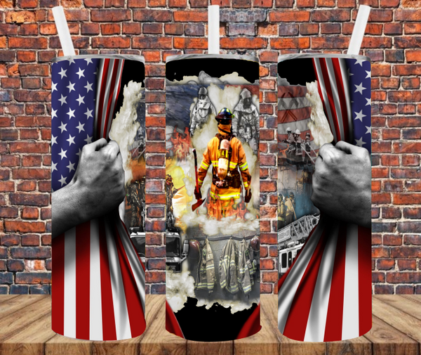 American Firefighter - Tumbler Wrap - Sublimation Transfers