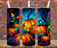 Bright Autumn Pumpkins - Tumbler Wrap - Vinyl Transfers