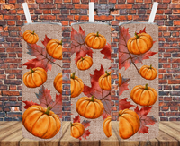 Pumpkins on Burlap - Tumbler Wrap - Vinyl Transfers