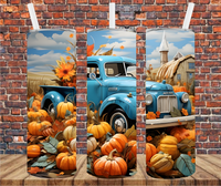 Pumpkin Patch Vintage Truck - Tumbler Wrap - Vinyl Transfers