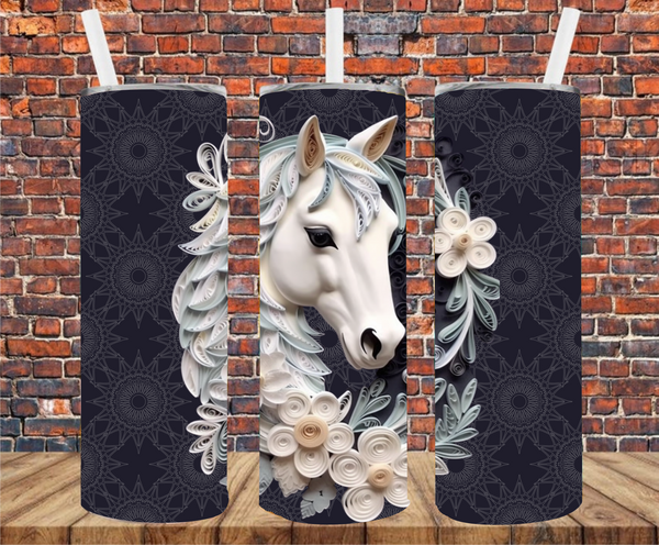 Quill Horse - Tumbler Wrap - Sublimation Transfer