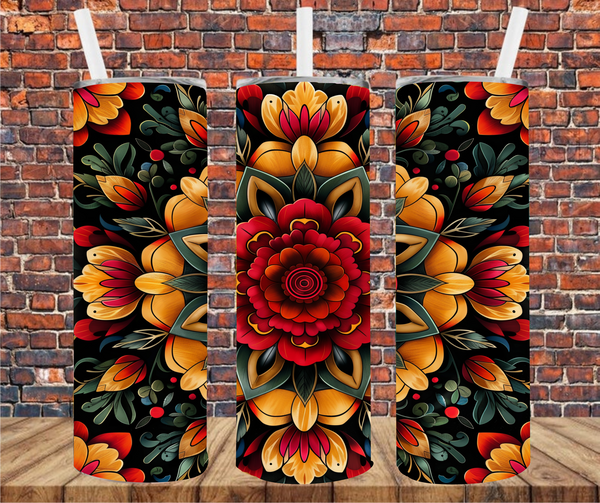 Vibrant Floral - Tumbler Wrap - Sublimation Transfers