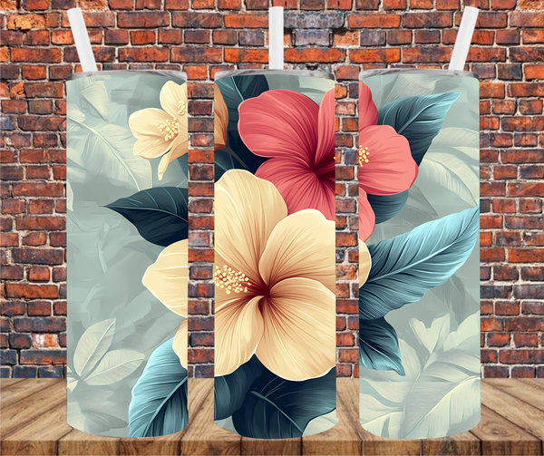 Tropical Floral - Tumbler Wrap - Sublimation Transfers