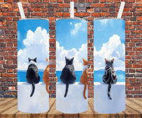 Gazing Cats - Tumbler Wrap - Vinyl Transfer