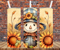 Fall Scarecrow - Tumbler Wrap - Vinyl Transfers