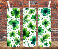 Lucky Shamrocks - Tumbler Wrap - Vinyl Transfers