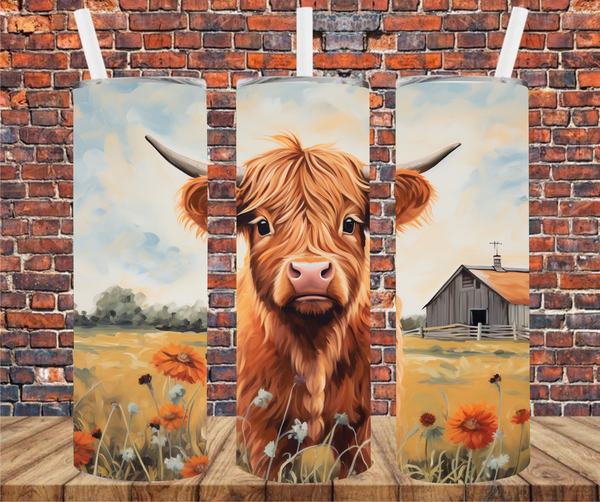 Country Cow - Tumbler Wrap - Vinyl Transfers