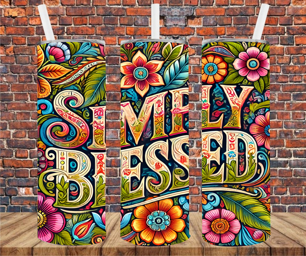 Simply Blessed - Tumbler Wrap - Sublimation Transfers