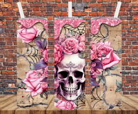 Floral Skull- Tumbler Wrap - Sublimation Transfers