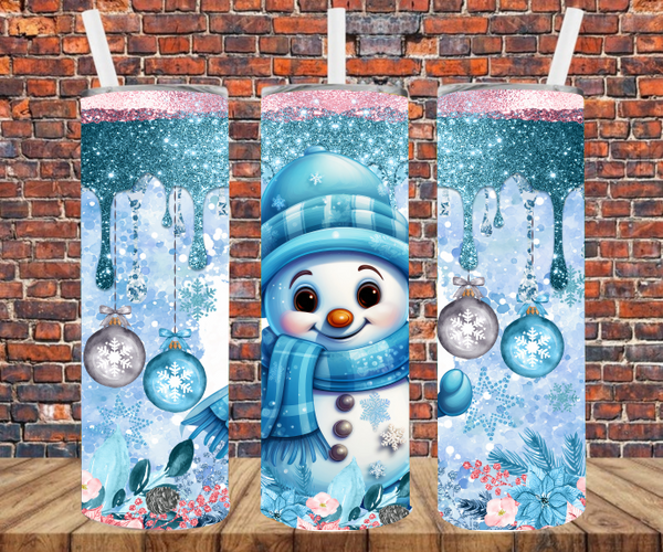 Snowman - Tumbler Wrap - Vinyl Transfers