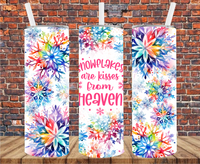 Snowflakes Are Kisses From Heaven - Tumbler Wrap - Sublimation Transfers