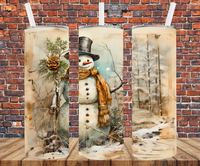 Vintage Snowman - Tumbler Wrap - Sublimation Transfers