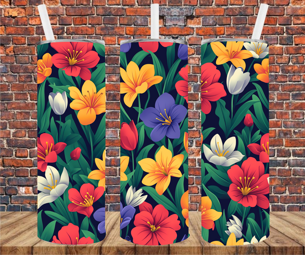 Springtime Flowers - Tumbler Wrap - Sublimation Transfers