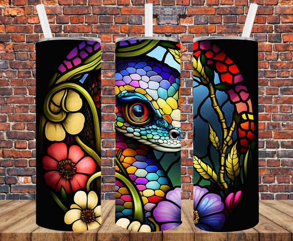 Stained Glass Snake - Tumbler Wrap - Sublimation Transfers