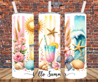 Hello Summer - Tumbler Wrap - Vinyl Transfer