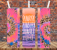 Sunrise Sunburn Sunset Repeat - Tumbler Wrap Sublimation Transfers