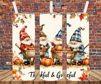 Fall Gnomes - Tumbler Wrap - Vinyl Transfers