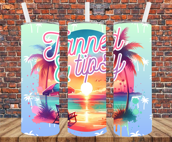 Tanned & Tipsy - Tumbler Wrap - Sublimation Transfer