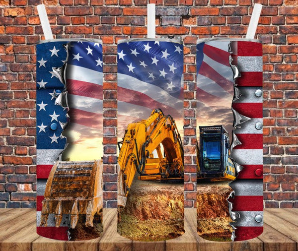 Heavy Equipment Excavator - Tumbler Wrap Sublimation Transfers