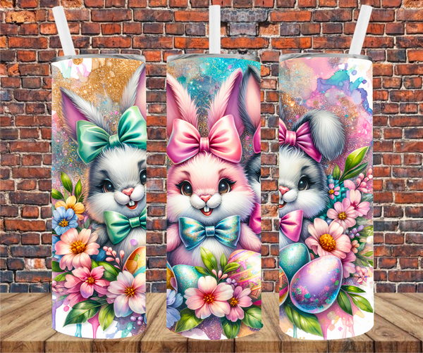 Bunny Trio - Tumbler Wrap - Vinyl Transfers