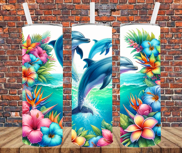 Dolphins - Tumbler Wrap - Sublimation Transfers