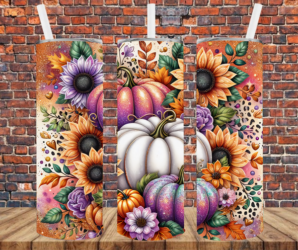 Fall Pumpkins - Tumbler Wrap - Vinyl Transfers