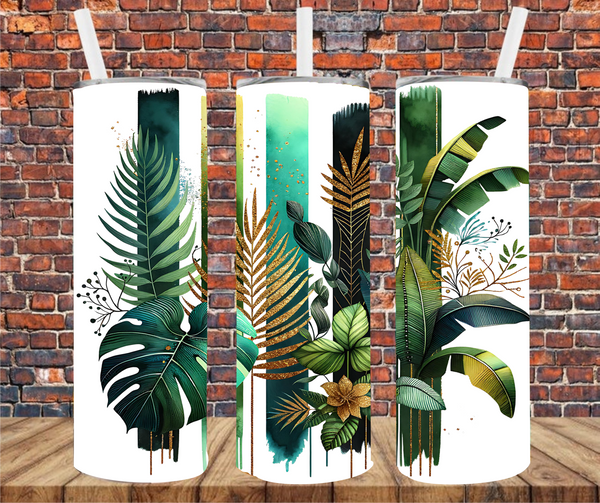 Tropical Plants - Tumbler Wrap - Vinyl Transfer