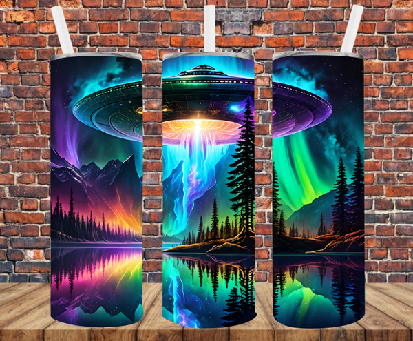 Alien UFO - Tumbler Wrap - Sublimation Transfers