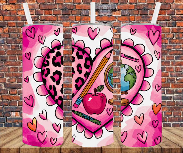 Teacher Valentine - Tumbler Wrap - Vinyl Transfers