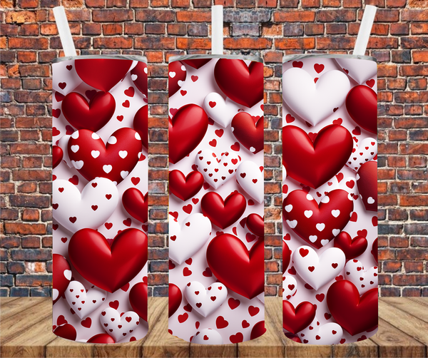 Valentine's Hearts - Tumbler Wrap - Sublimation Transfers