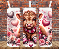 Valentine's Country Cow - Tumbler Wrap - Sublimation Transfers