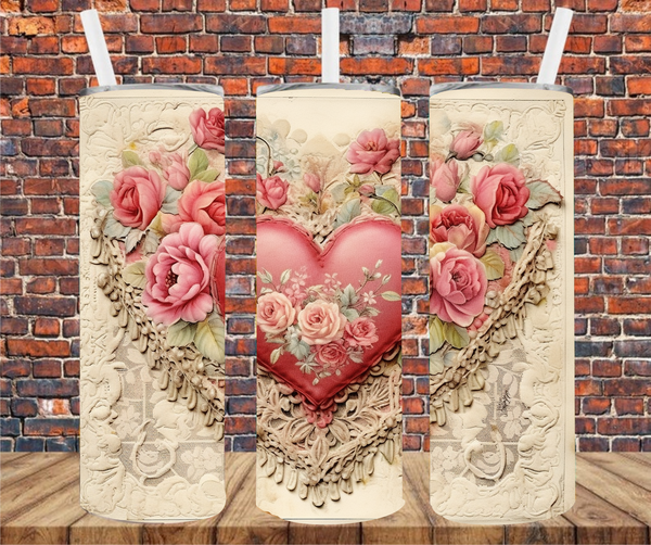 Victorian Heart - Tumbler Wrap - Sublimation Transfers