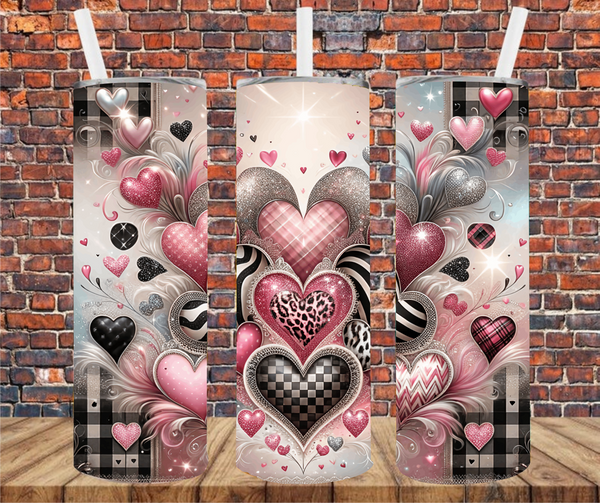 Hearts - Tumbler Wrap - Sublimation Transfers