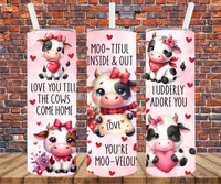 Valentine's Country Cow - Tumbler Wrap - Sublimation Transfers