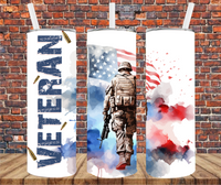 Veteran - Tumbler Wrap - Sublimation Transfers