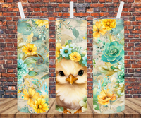 Floral & Chick - Tumbler Wrap - Vinyl Transfers