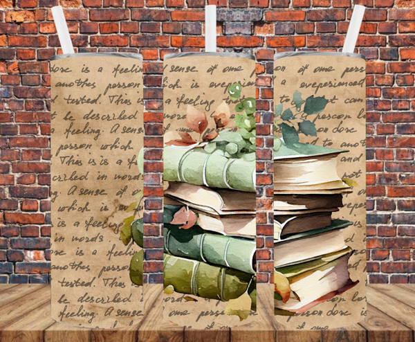 Vintage Books - Tumbler Wrap - Sublimation Transfers