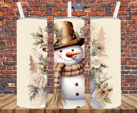 Vintage Snowman - Tumbler Wrap - Vinyl Transfers