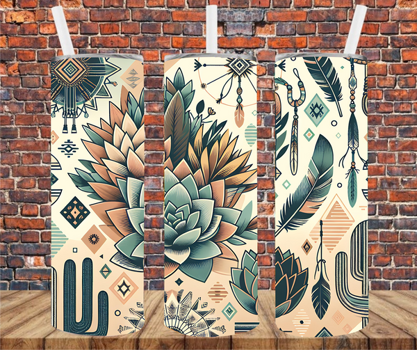 Western Cactus - Tumbler Wrap - Sublimation Transfers