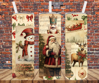 Vintage Scrapbook Santa - Tumbler Wrap - Sublimation Transfers